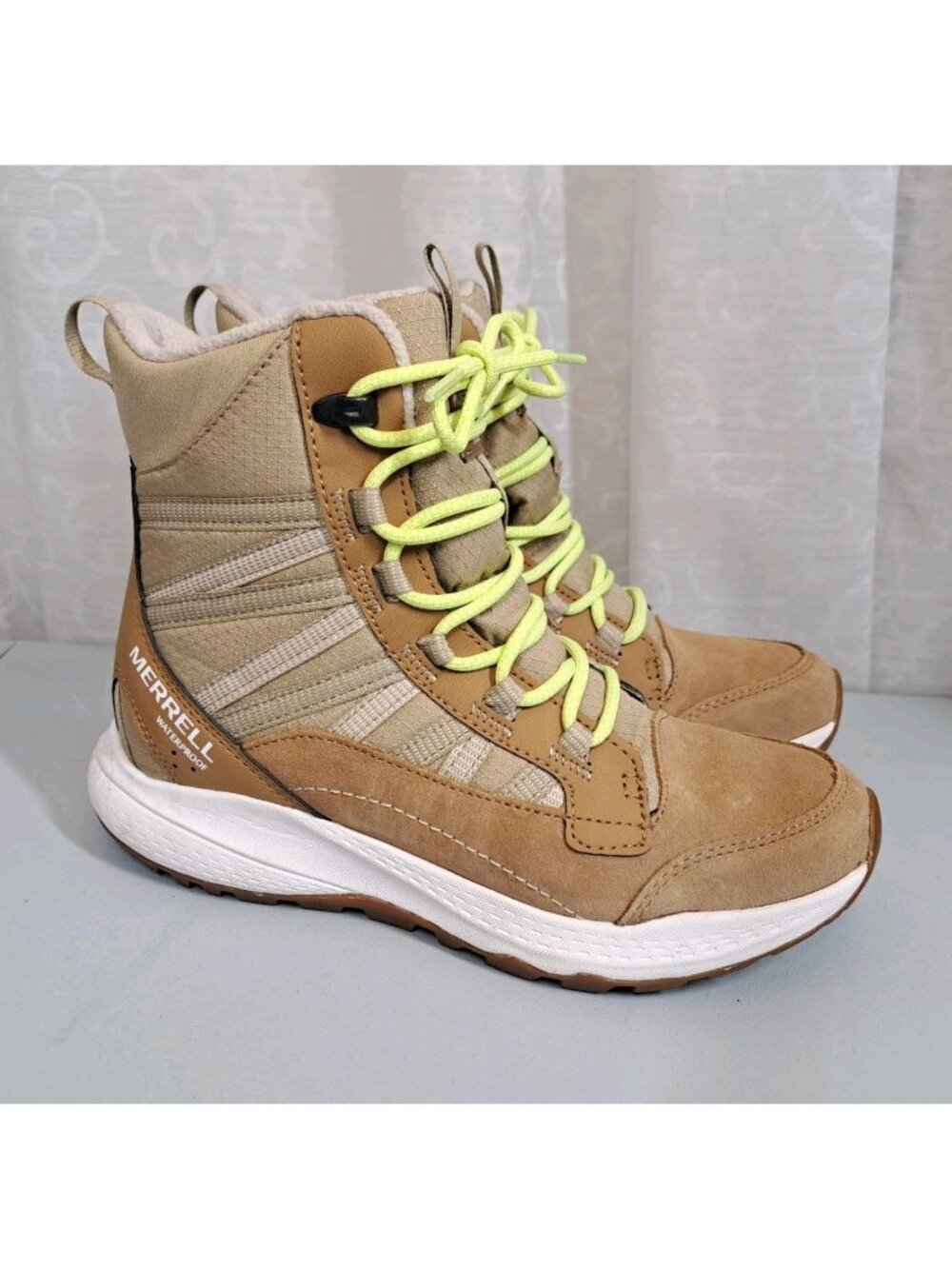 Merrell Bravada Edge 2 Boots Womens 6.5 Tan Brown Hiking Waterproof Trail Suede